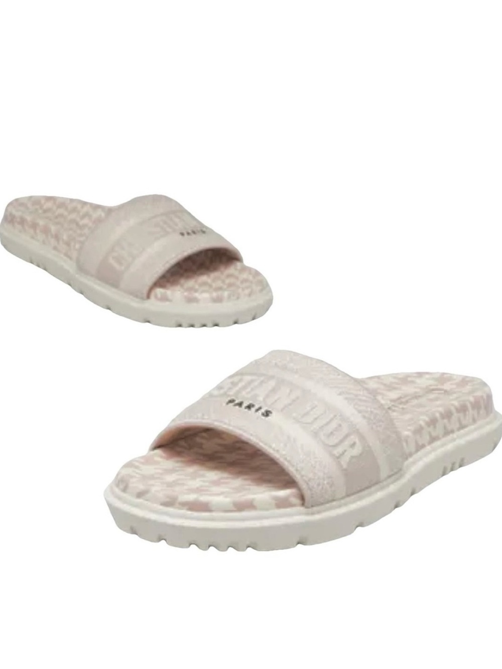 Dior Pale Pink Logo Slide Sandals
